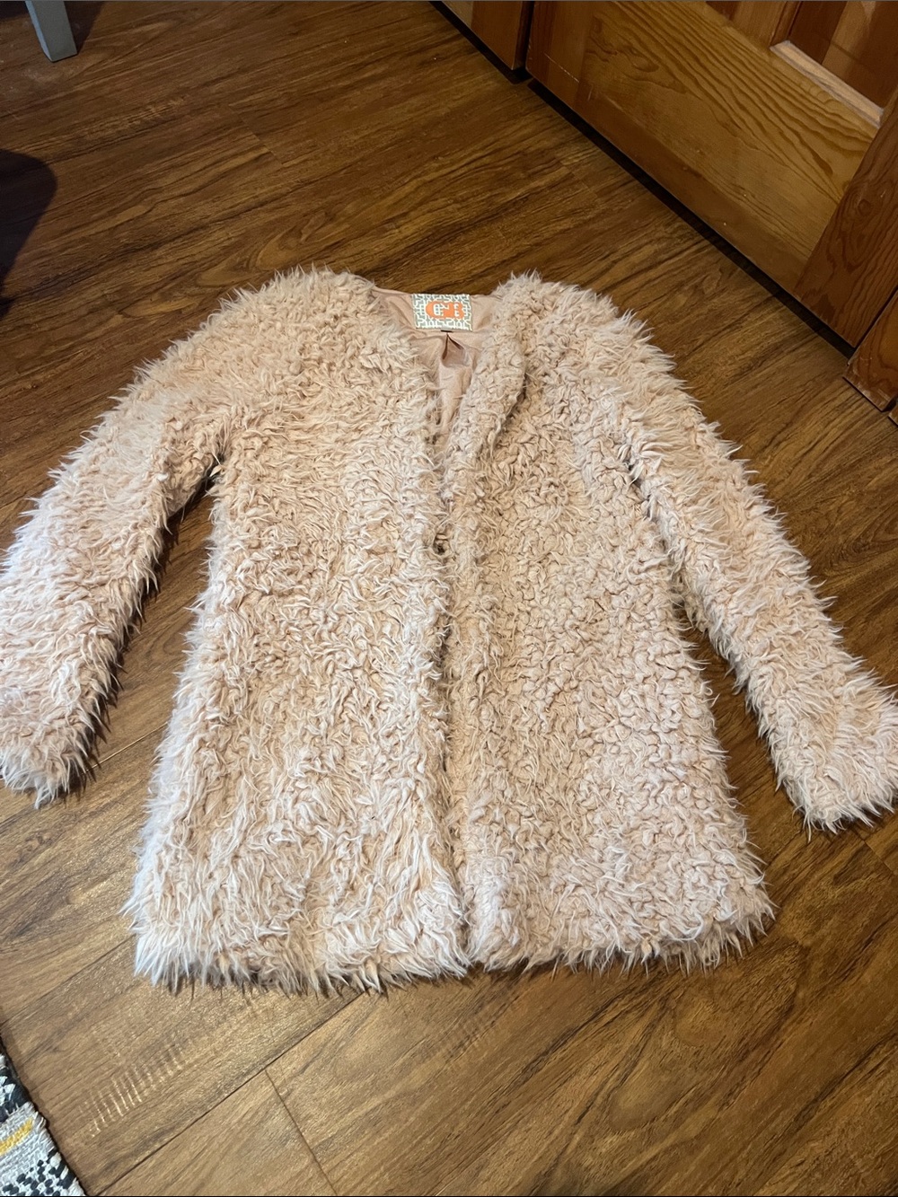 Blush Shaggy Faux Fur Coat